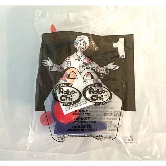 BUNNY Robo Chi Wind Up Interactive Toy Rabbit Collectible McDonald’s #1 NEW 2002 - Picture 2 of 3